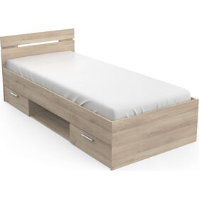 Cama Solteiro com 2 Gavetas 95x204x74cm Carvalho Michigan