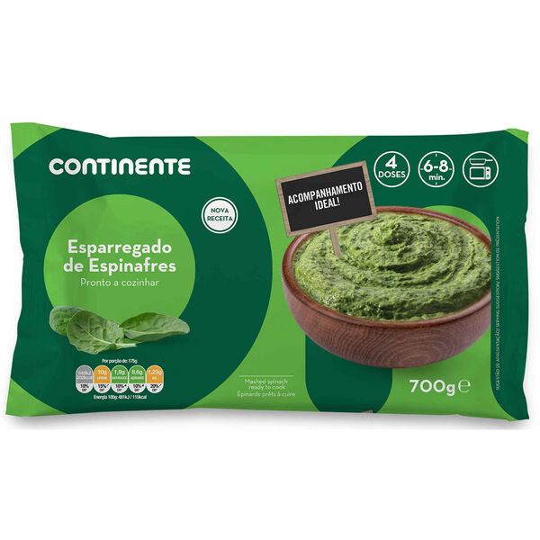 Esparregado de Espinafres Continente