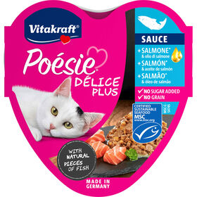 Comida H&uacute;mida para Gato Adulto Po&eacute;sie D&eacute;lice Plus Terrina Salm&atilde;o Vitakraft