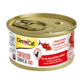Comida H&uacute;mida para Gato Super food Duo Filete Atum e Tomate Gimcat