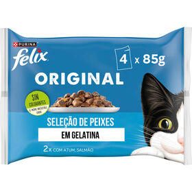 Comida Húmida para Gato Adulto Seleção Peixes em Gelatina