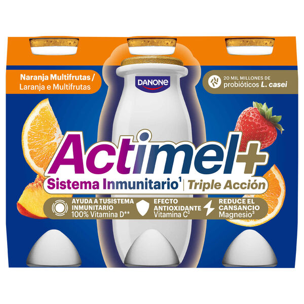 Iogurte Líquido Defesa Laranja e Multifrutas Tripla Ação Actimel Danone