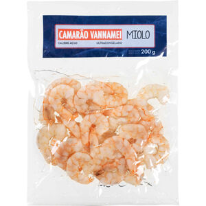 Miolo de Camarão Vannamei 40/60 Ultracongelado