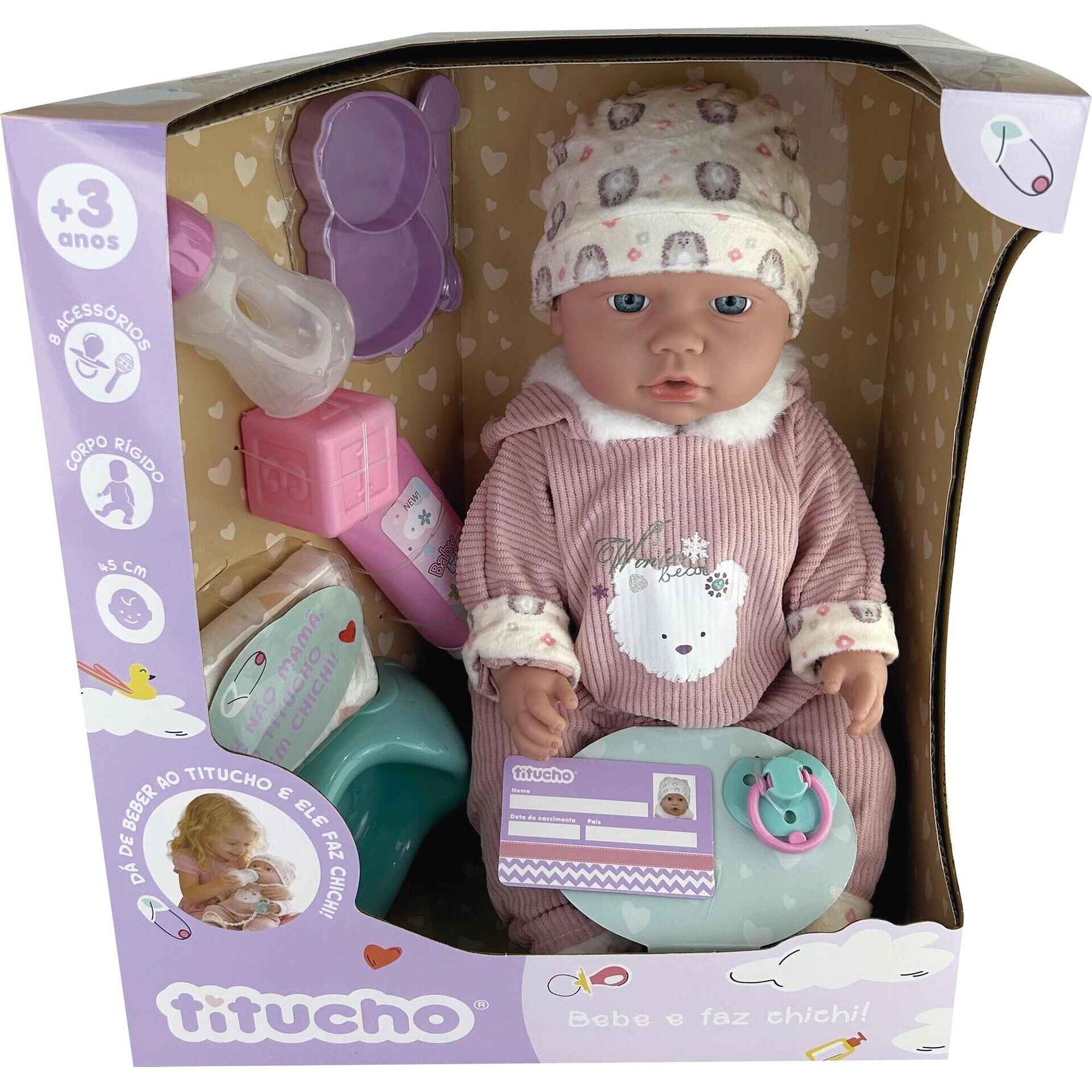 Zoko Titucho - Beb&eacute; 45cm Bebe e Faz Chichi