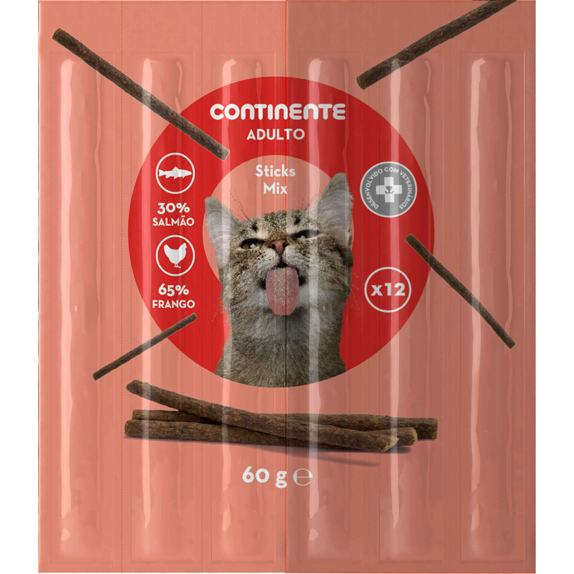 Snack para Gato Stick de Salm&atilde;o Continente