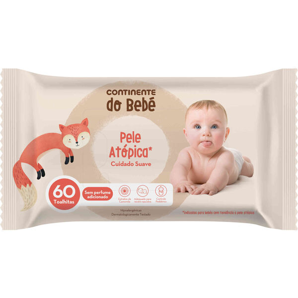 Toalhitas Bebé Pele Atópica Continente do Bebé