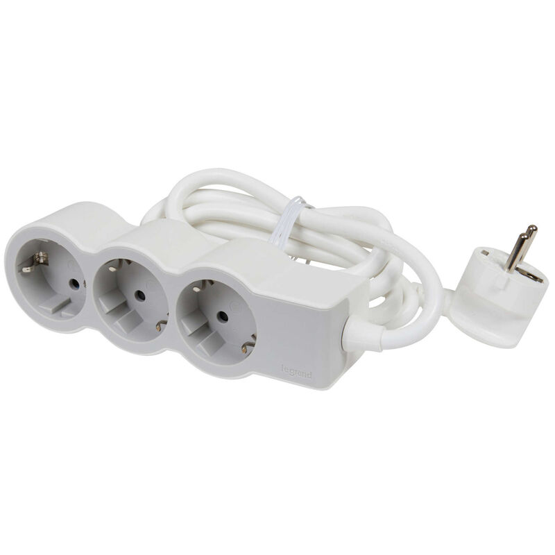 Bloco 3 Tomadas sem Interruptor 1,5mts Branco Legrand