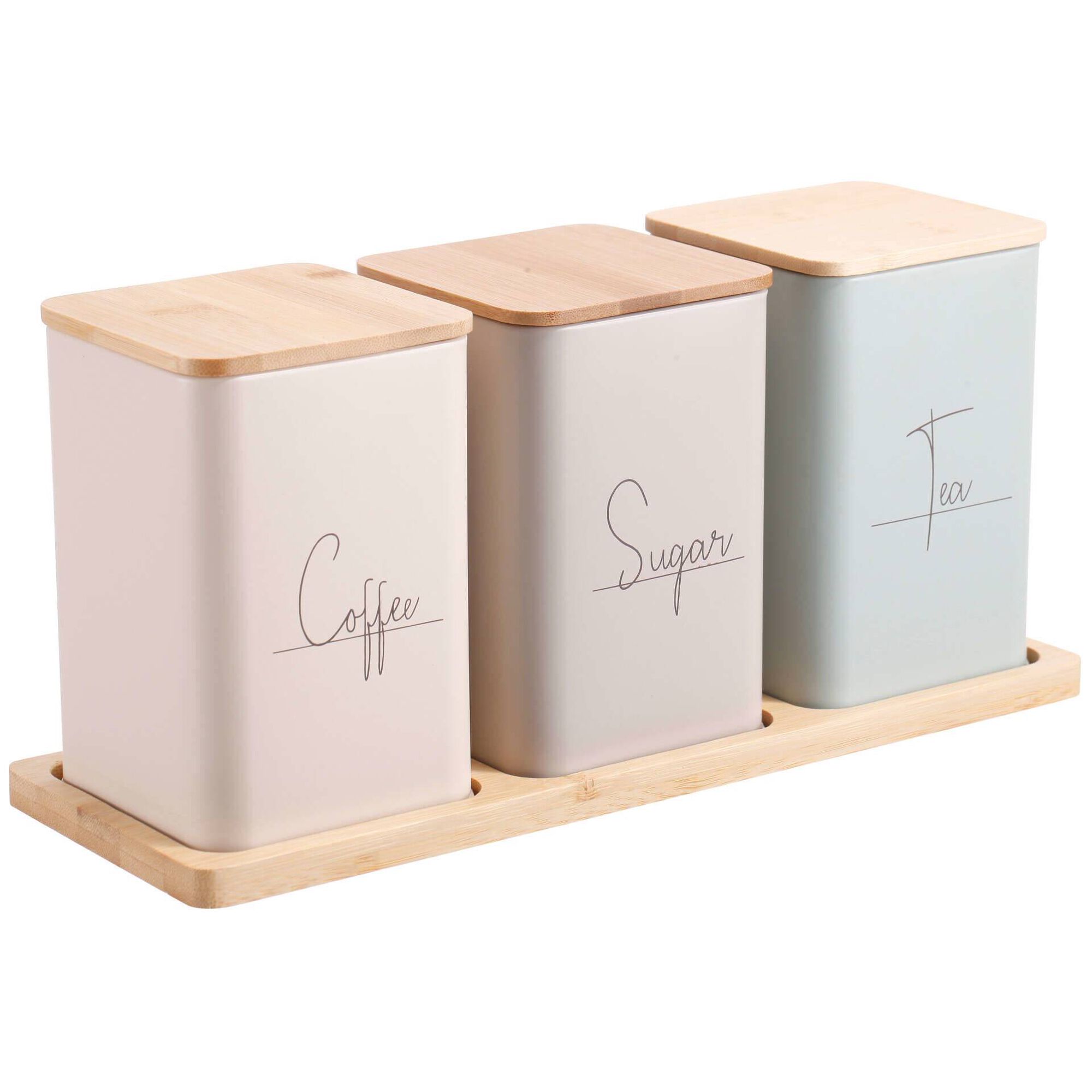 Conjunto 3 Latas com Tampa e Base Kasa
