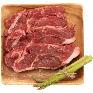 Bife da Vazia de Novilho Fatiado no Balcão Angus