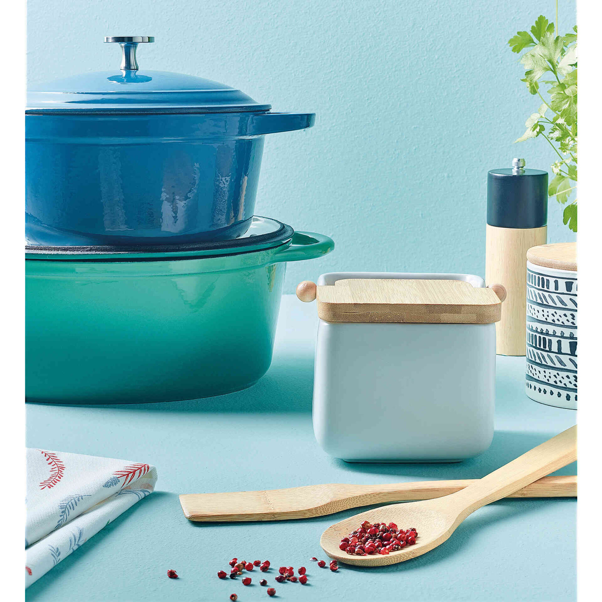 Saleiro Cerâmica e Bambu Branco