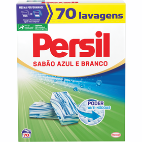 Detergente M&aacute;quina Roupa P&oacute; Sab&atilde;o Azul e Branco
