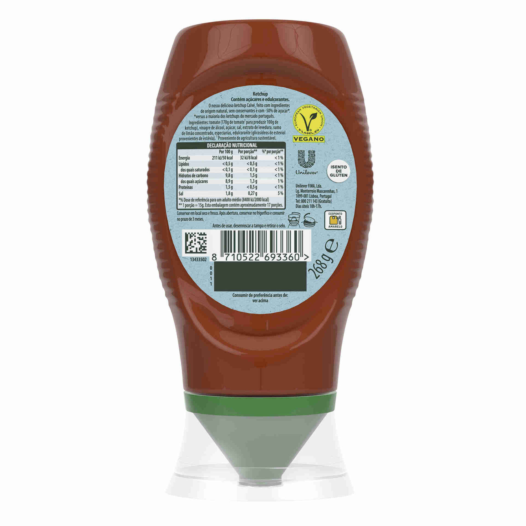 Ketchup Top Down sem Glúten emb. 268 gr Calvé Continente