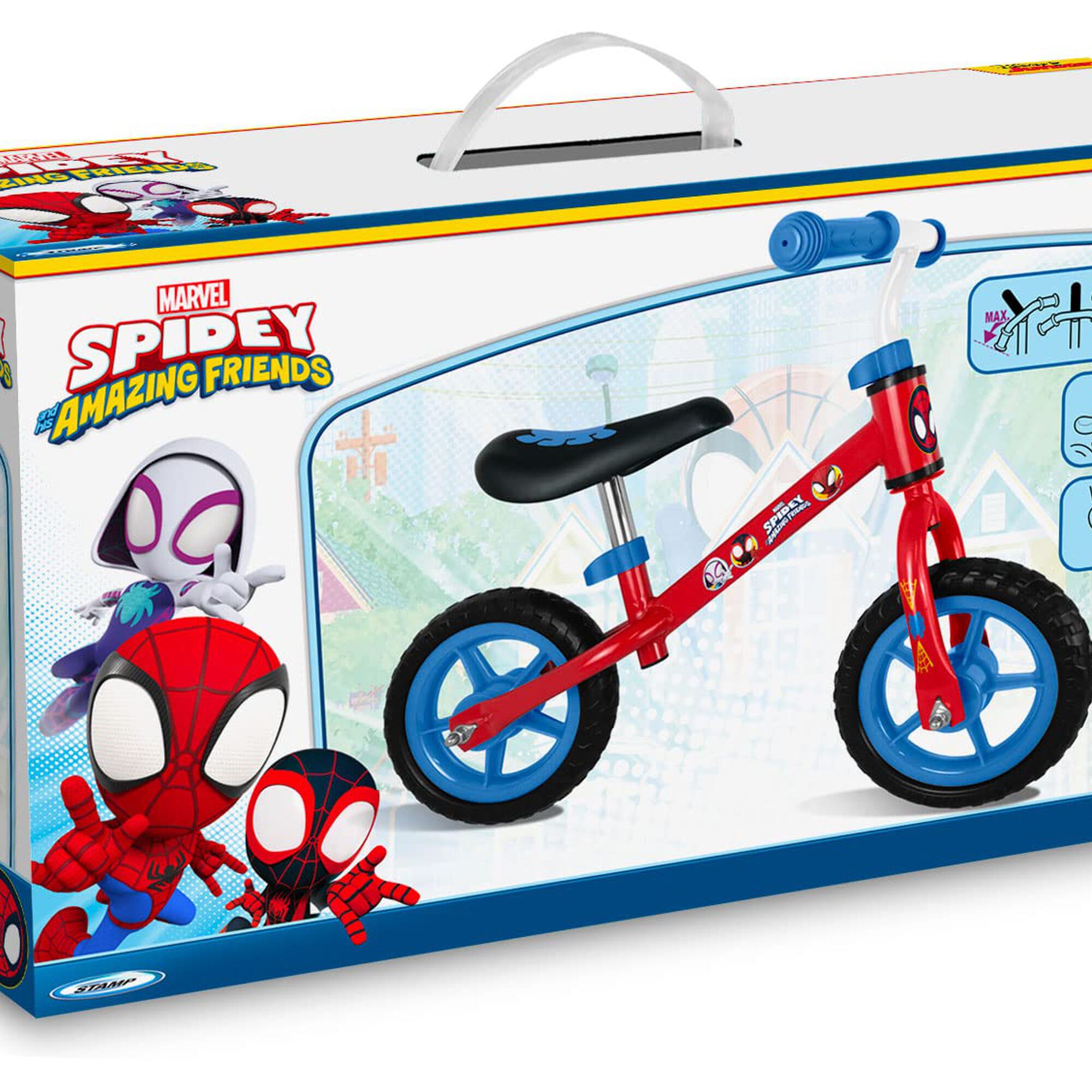 Bicicleta de Aprendizagem Roda 10'' Vermelho Spidey
