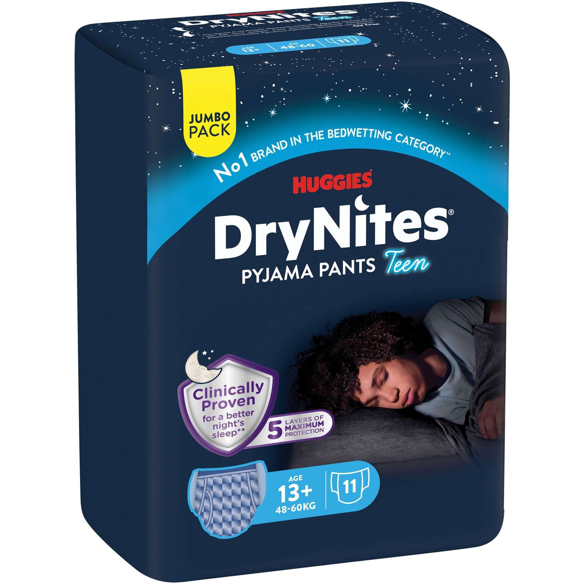 Fraldas Cueca DryNites Menino 48-60kg 13+ Anos Huggies