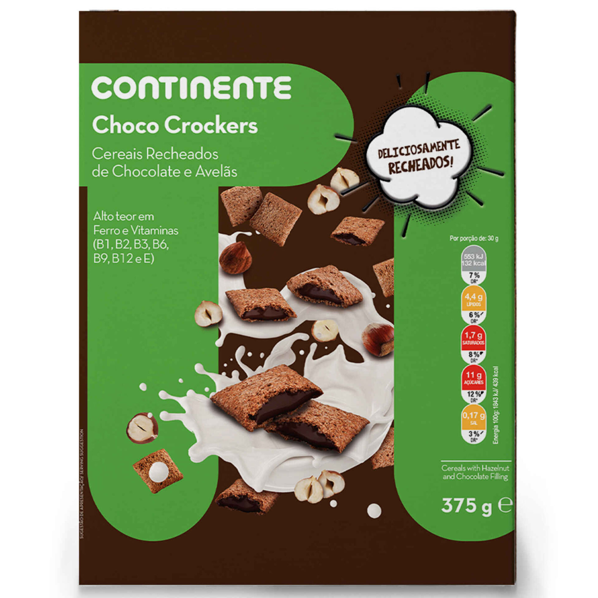 Cereais com Recheio Chocolate e Avelã