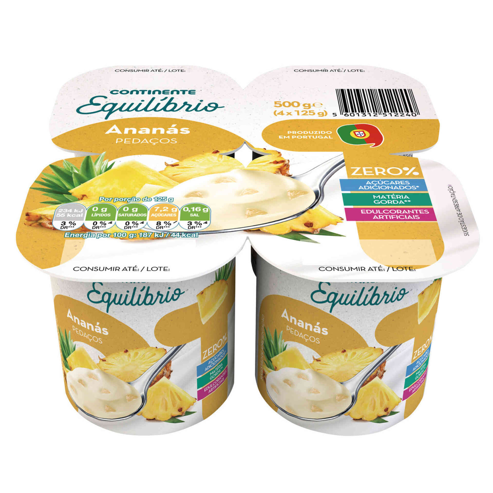 Iogurte Pedaços Magro Ananás sem Açúcar