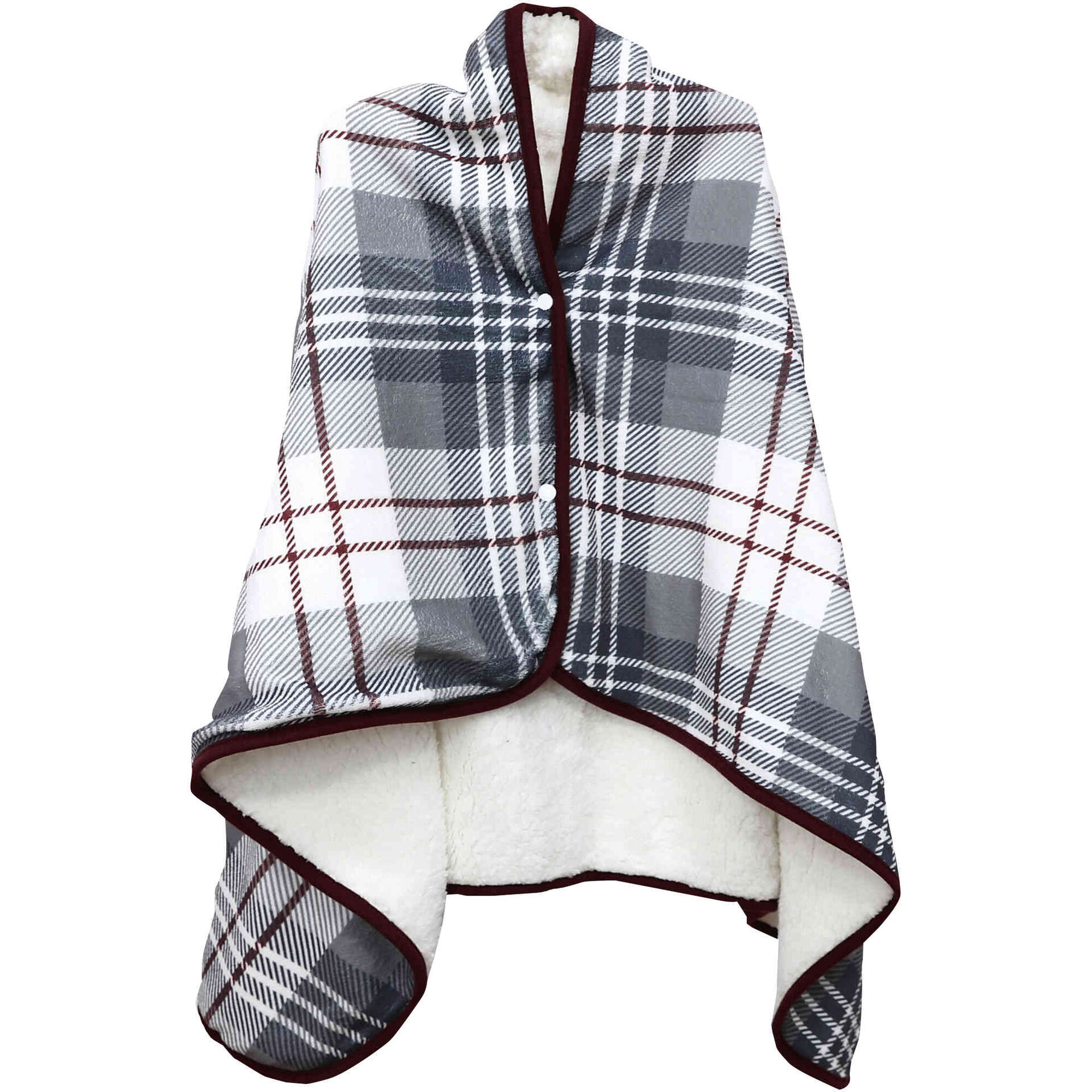 Manta Poncho Xadrez Bord&ocirc; Kasa