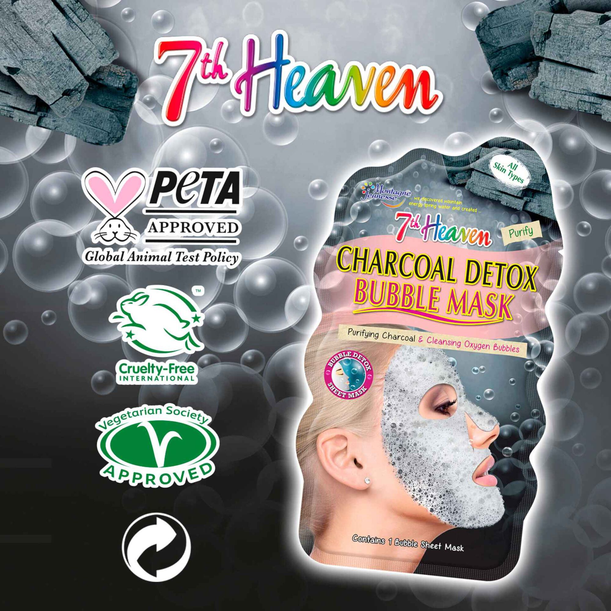 Máscara Facial de Bolhas Carvão Detox Máscara Facial de Bolhas Carvão Detox