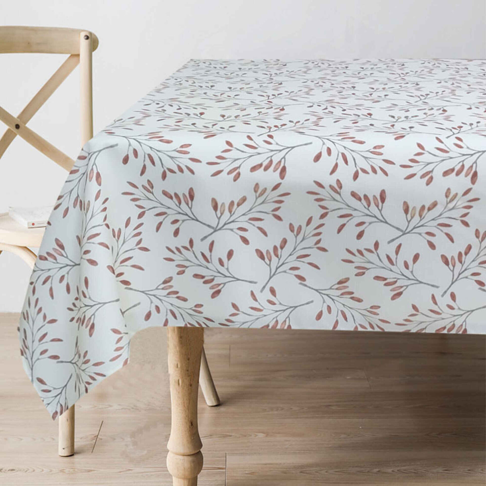 Toalha Mesa Folhas 150x300cm Vermelhas Toalha Mesa Folhas 150x300cm Vermelhas