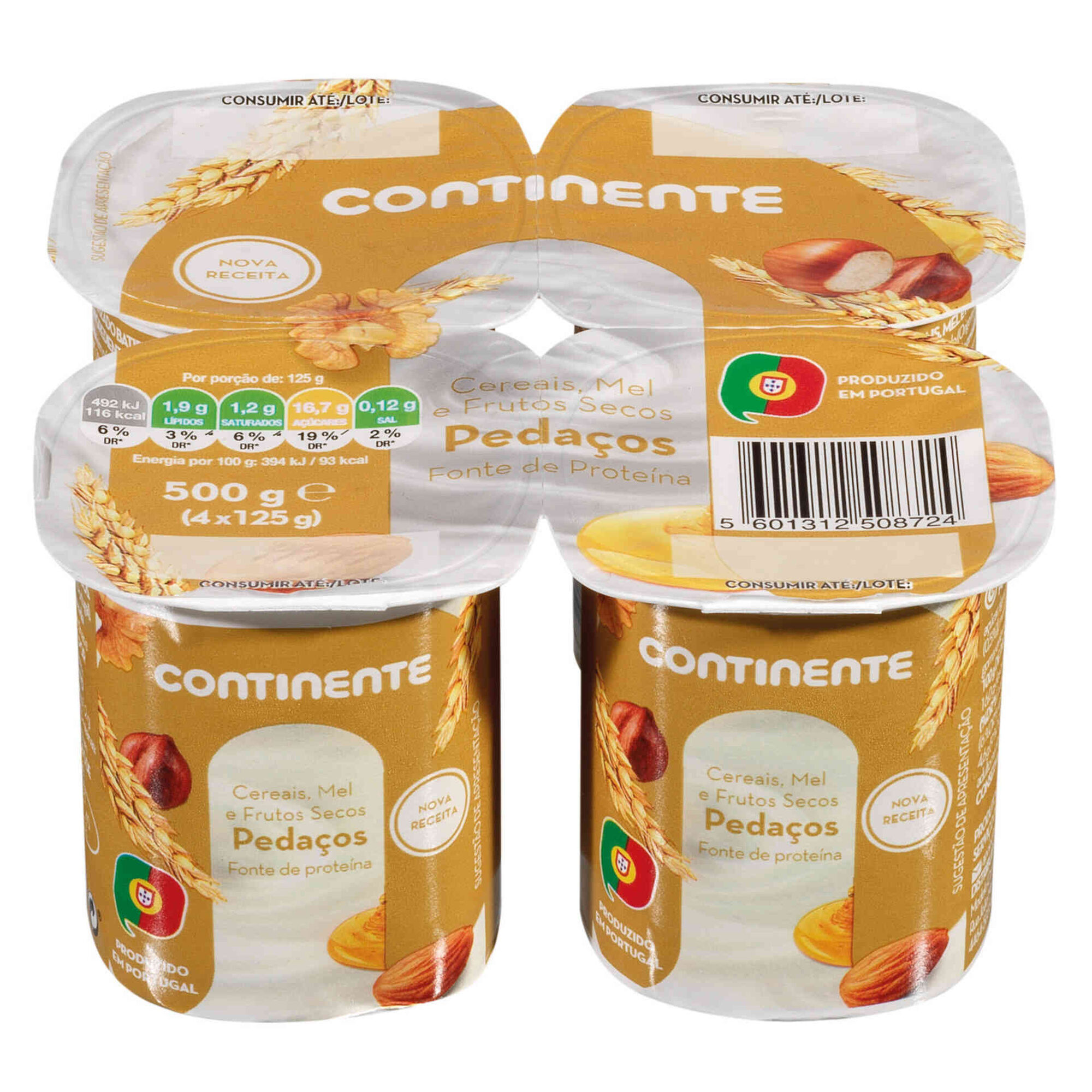 Iogurte Pedaços Cereais, Frutos Secos e Mel