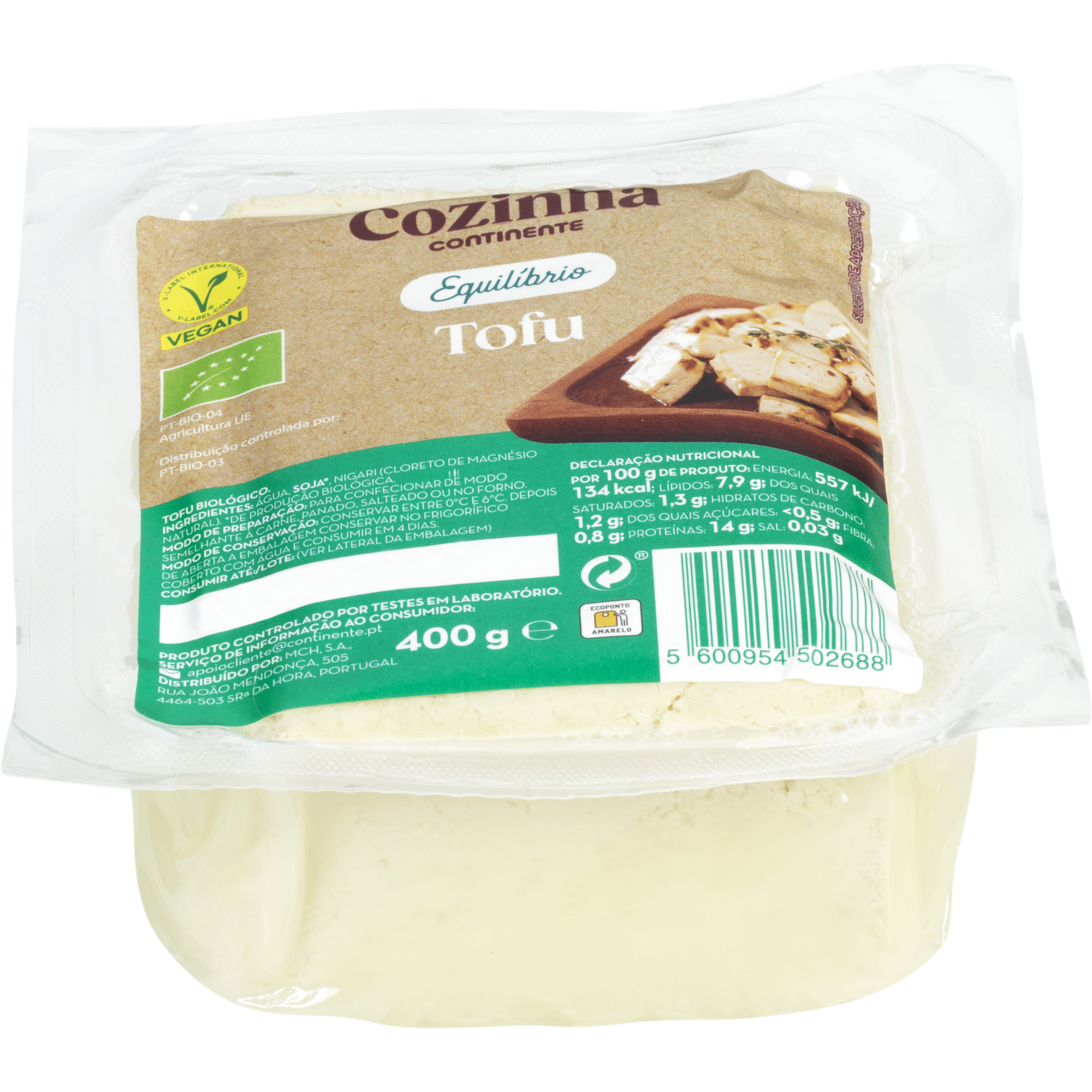 Tofu Biol&oacute;gico Cozinha Continente Equil&iacute;brio