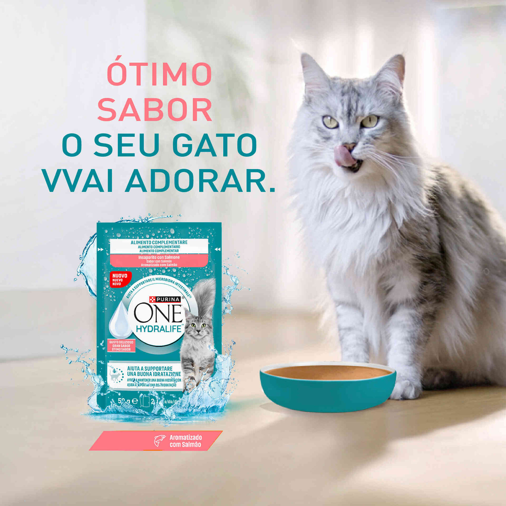 Snack para Gato Hydra Life L&iacute;quido Salm&atilde;o Purina One