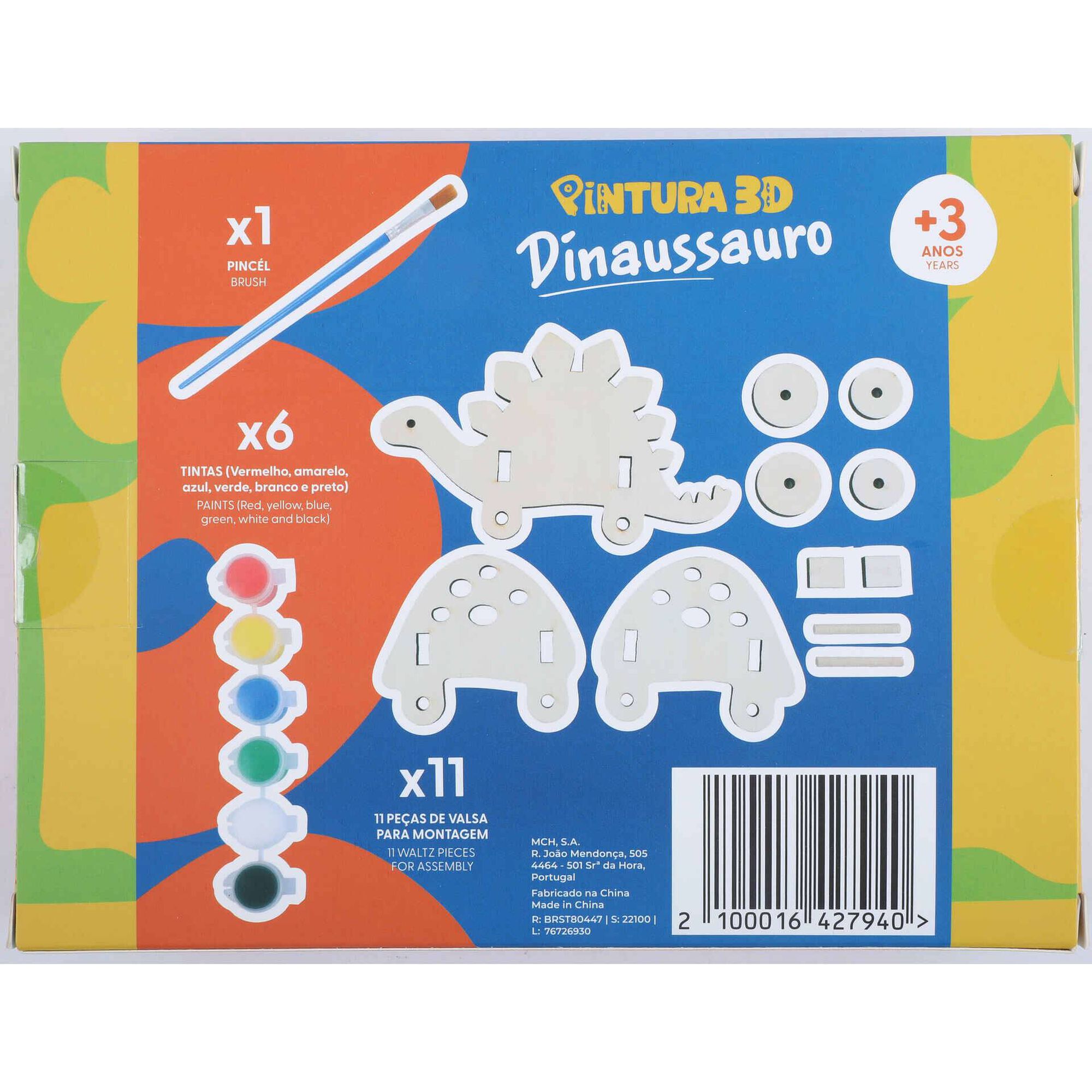 Kit de  Puzzle 3D Dinossauro (v&aacute;rios modelos) Pintura