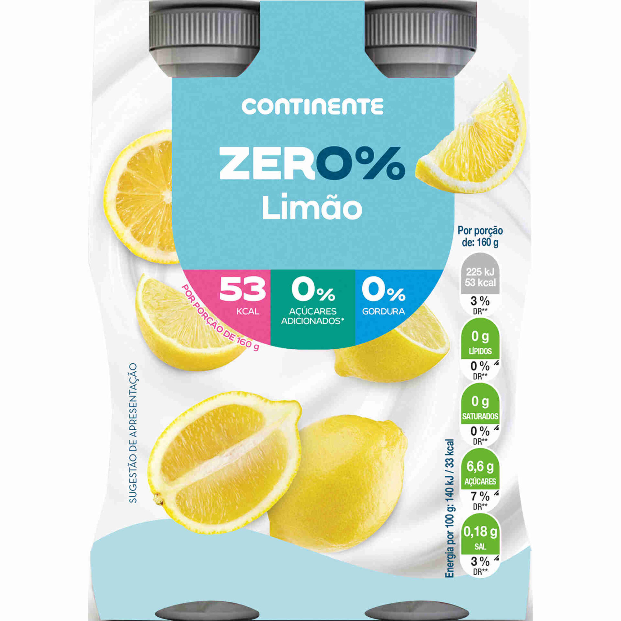 Iogurte L&iacute;quido Zero% Lim&atilde;o Continente