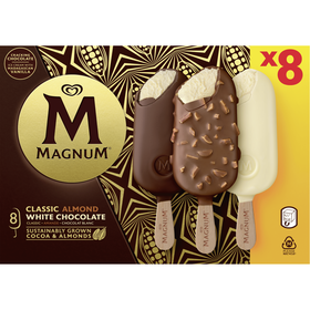 Gelado Chocolate Clássico, Amêndoa e Chocolate Branco