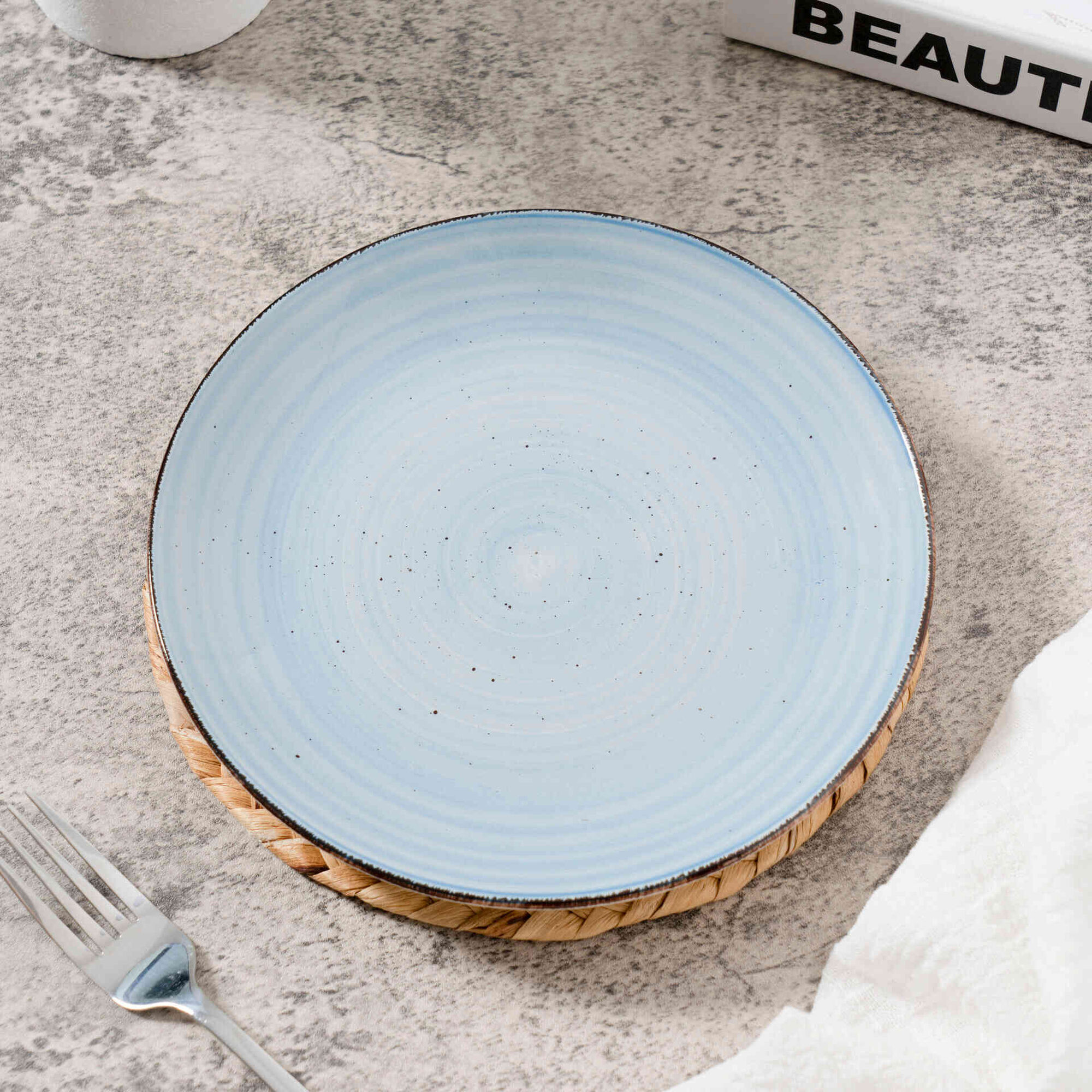 Servi&ccedil;o 4 Pessoas Handpainted Azul Silves Kasa