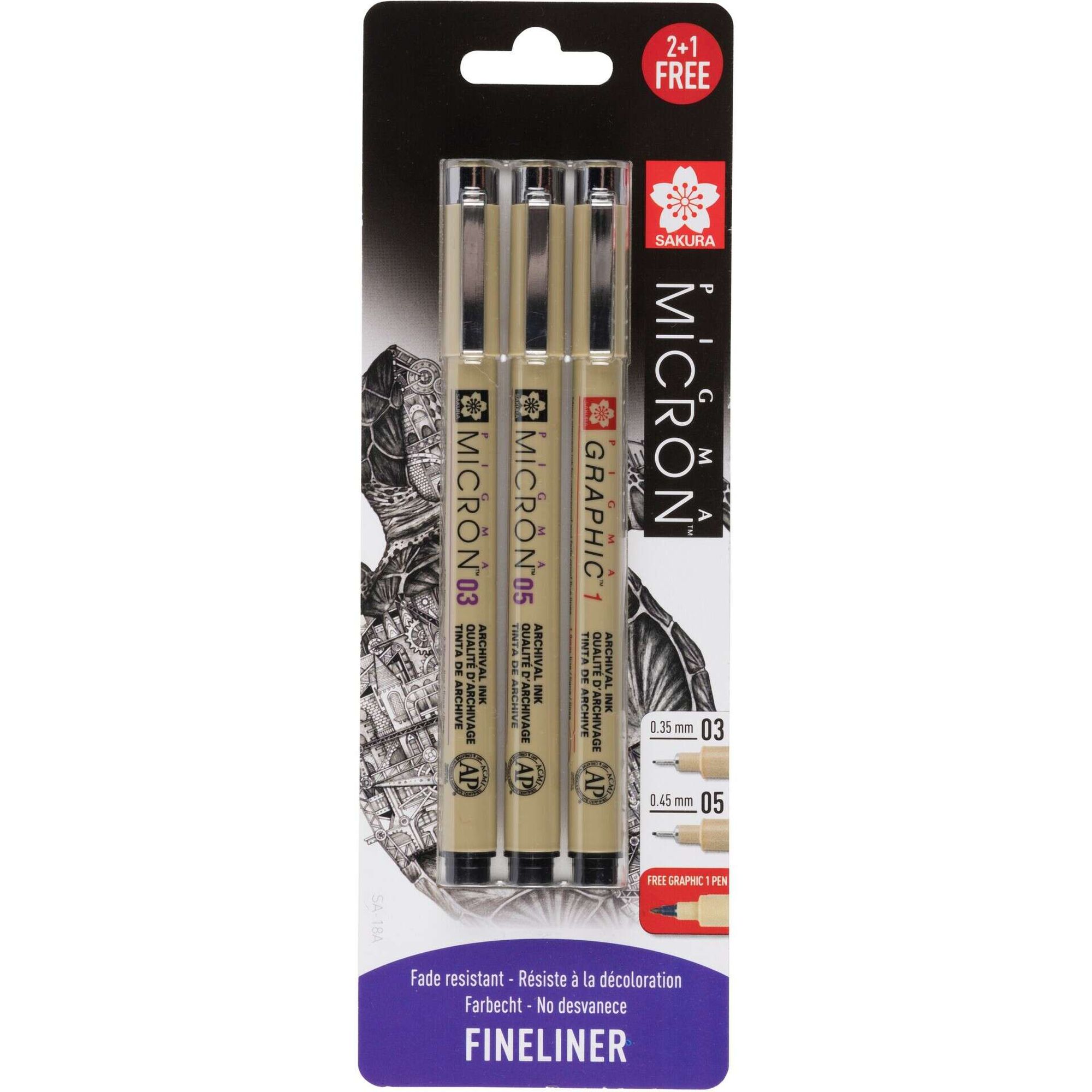 Marcadores Pigma Micron Ponta Fina e Ponta Pincel