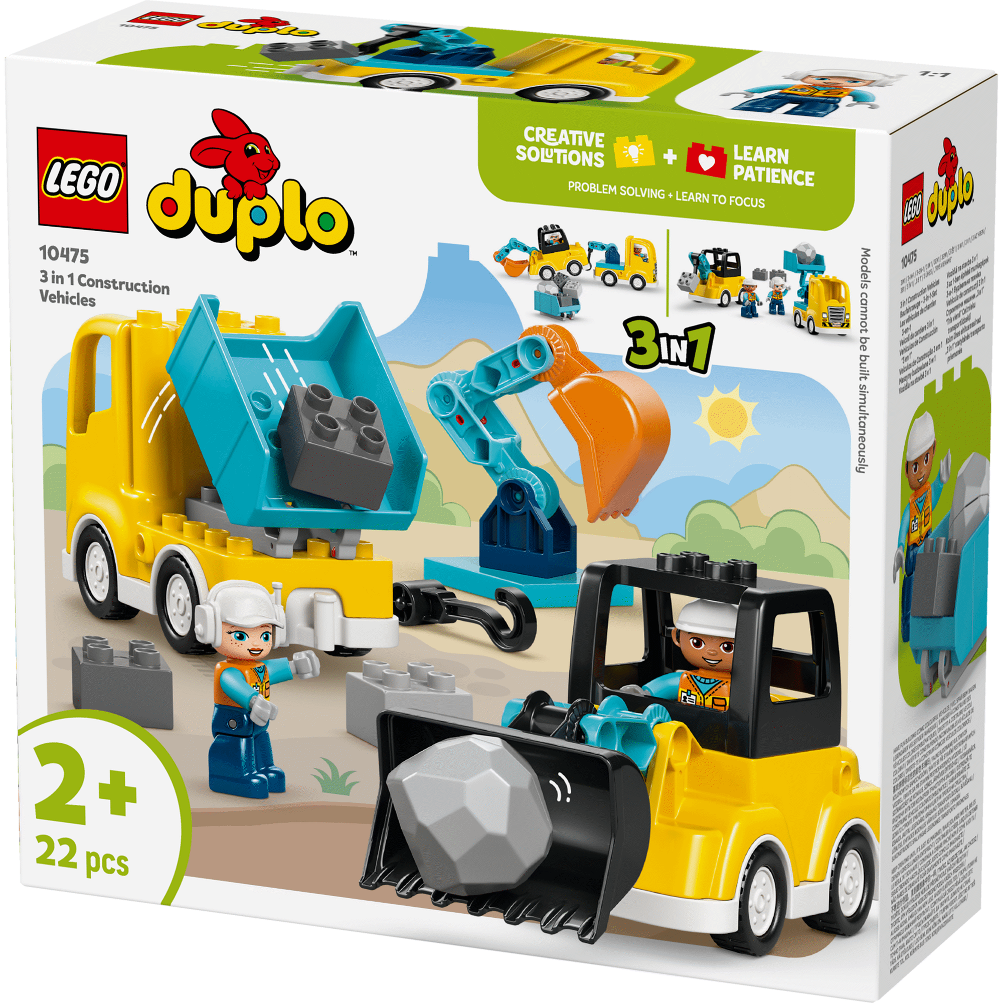 LEGO Duplo - Ve&iacute;culos de Constru&ccedil;&atilde;o 3 em 1 - 10475