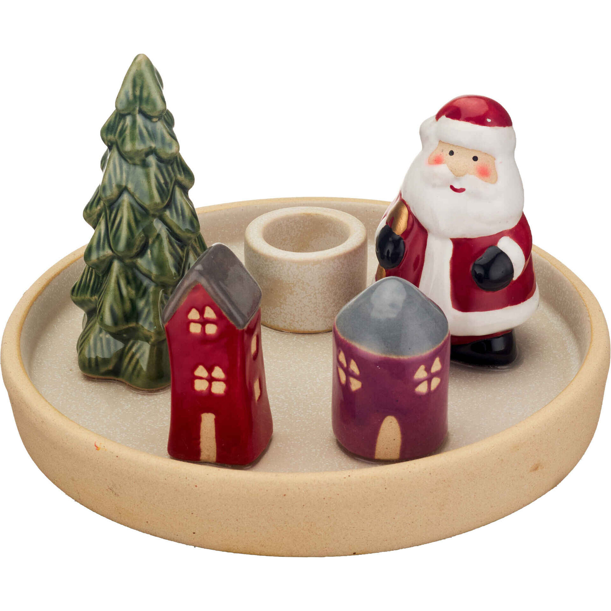 Suporte para Velas Cer&acirc;mica Pai Natal Kasa
