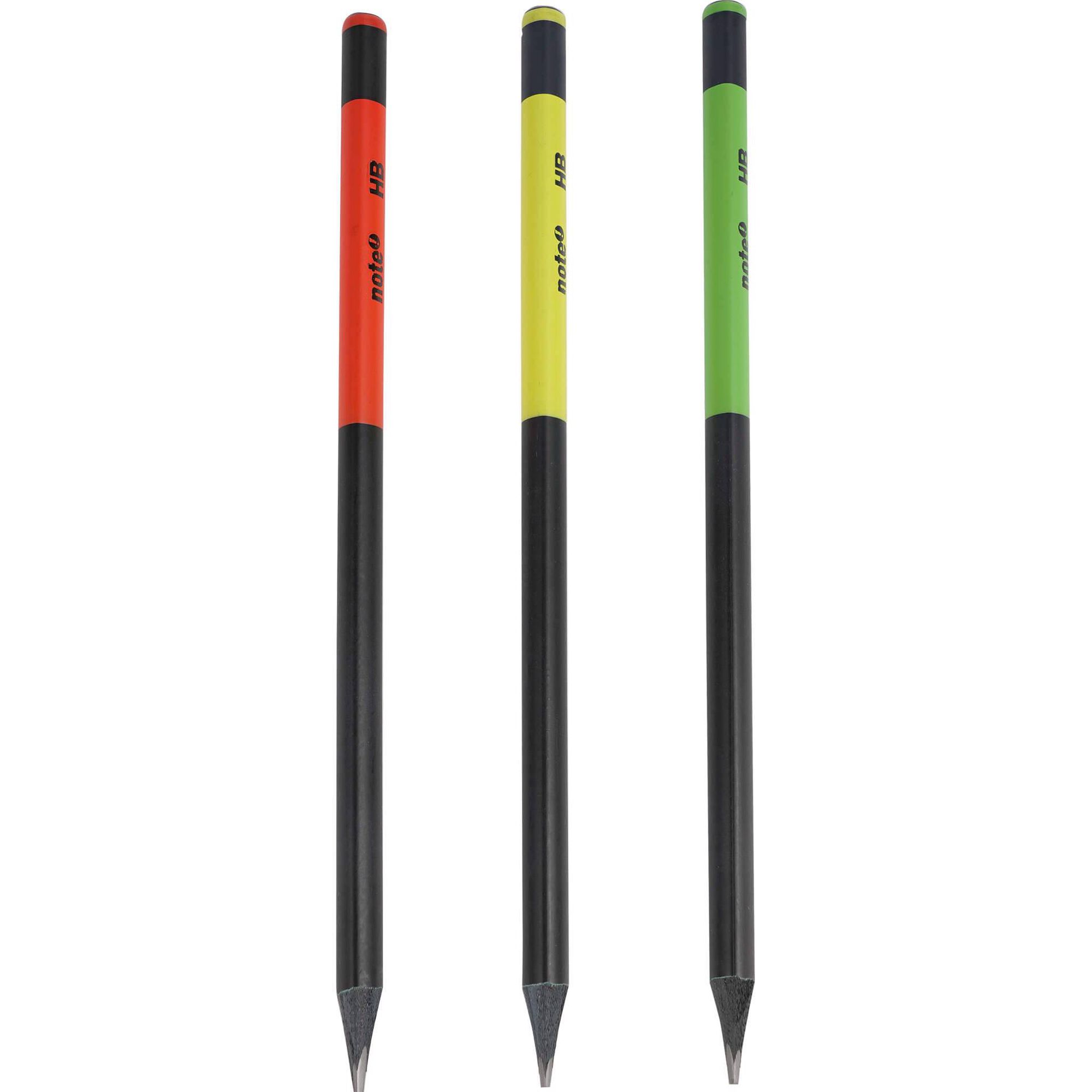 Conjunto 3 L&aacute;pis HB Madeira Preta Neon Note!