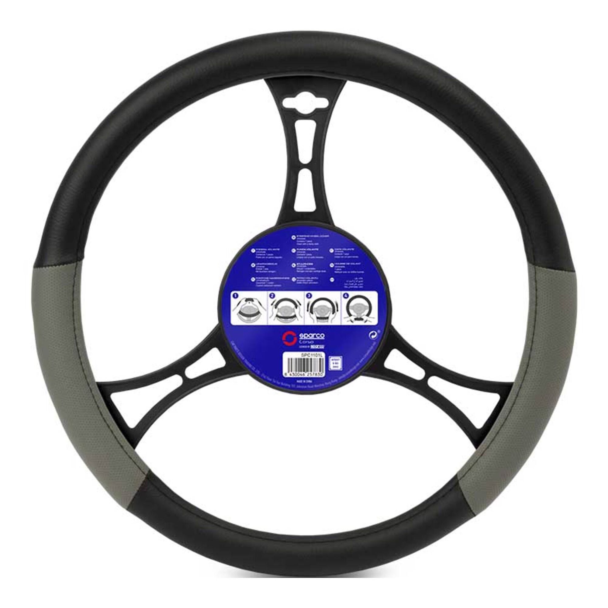 Capa de Volante Cinza/Preto