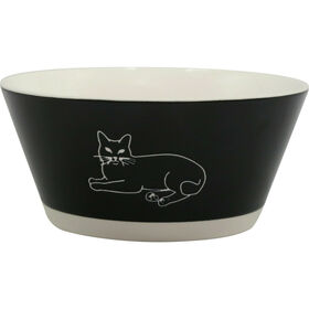 Ta&ccedil;a 470ml Gato Deitado Preta