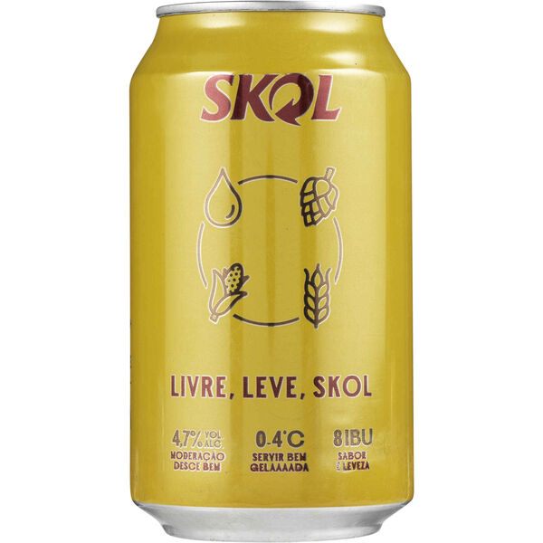 Cerveja em Lata com Álcool Pilsen Skol