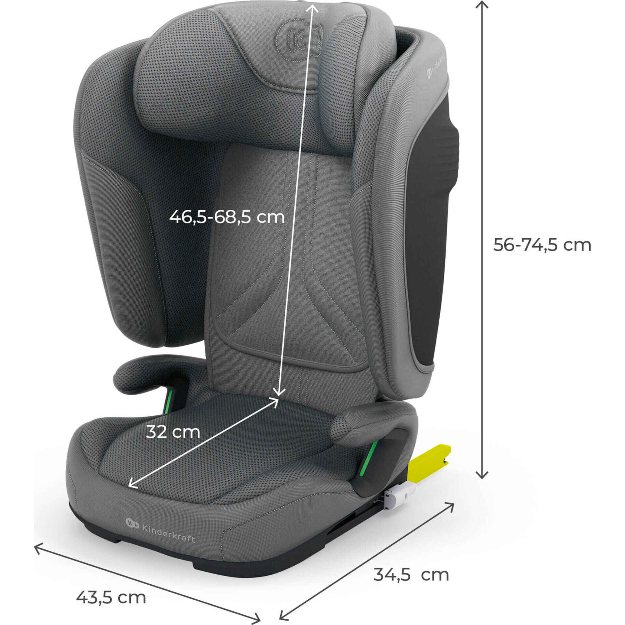 Cadeira Auto I-Size 100-150 Cinza Unity 2 Kinderkraft