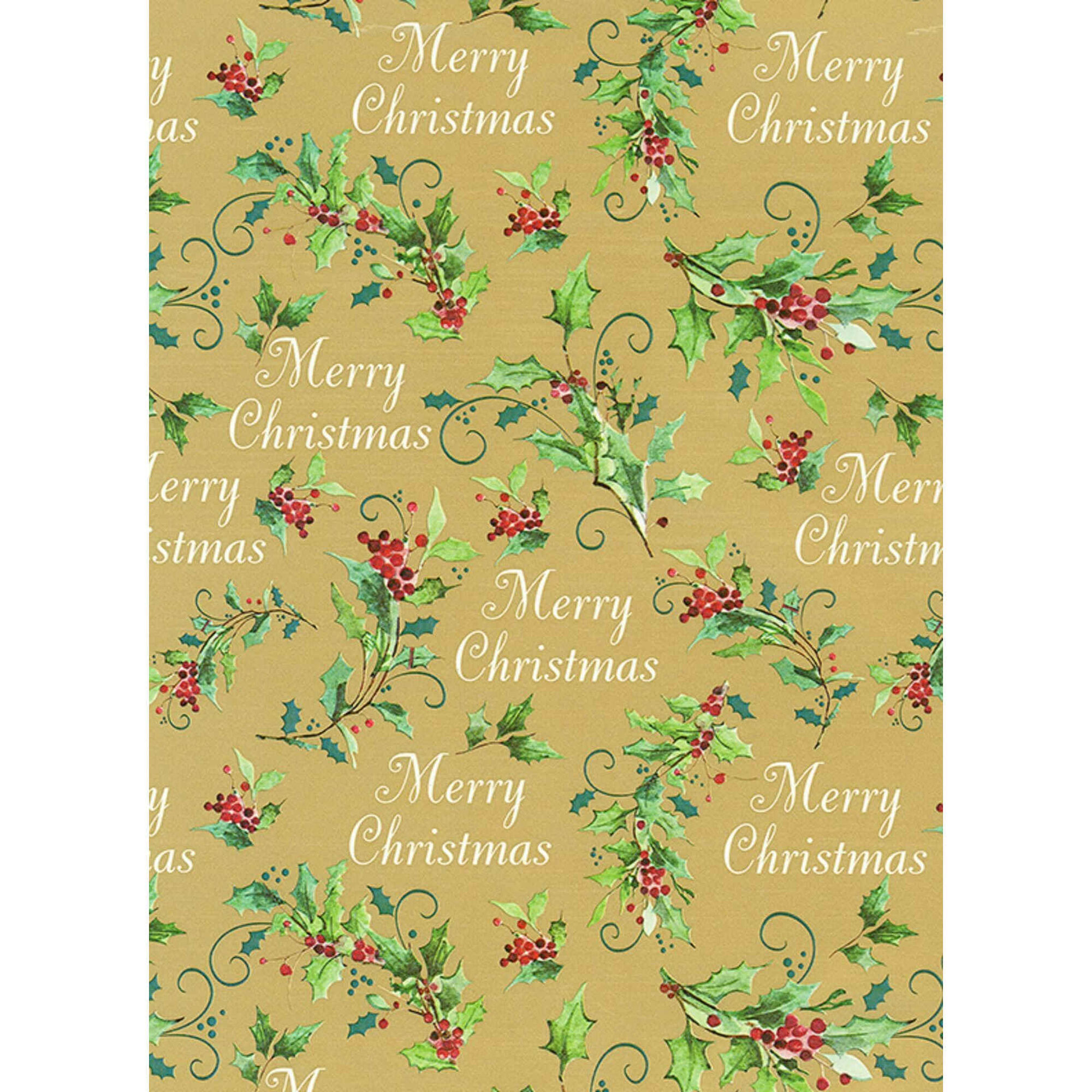 Rolo de Papel de Embrulho Natal Tradicional 70mx200cm (várias cores)