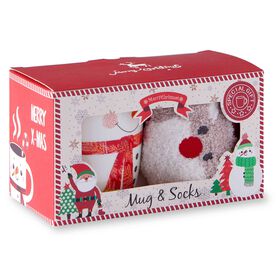 Conjunto Caneca Pai Natal 360ml e Meias com Caixa