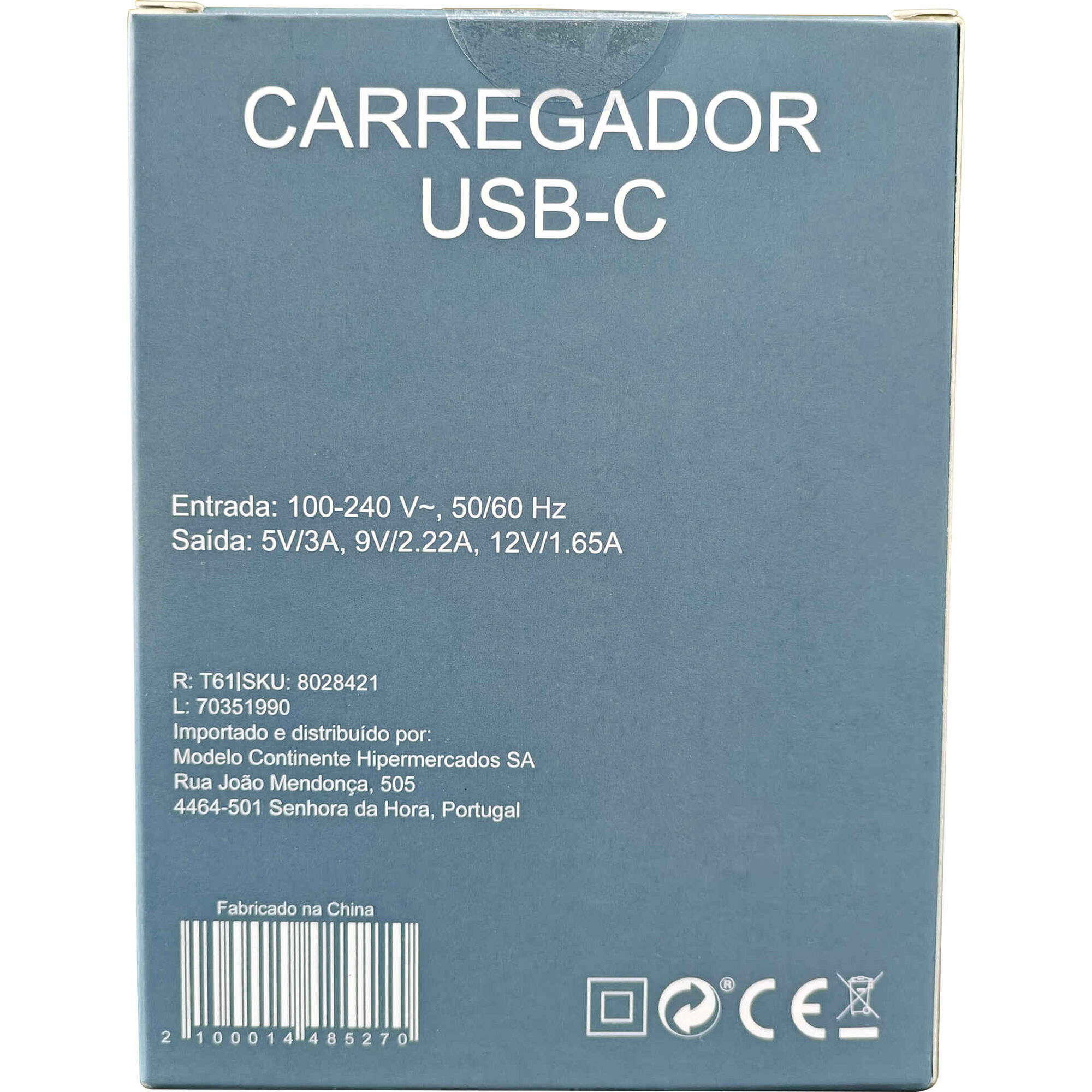 Tomada USB-C Fusion Azul Bazar&atilde;o