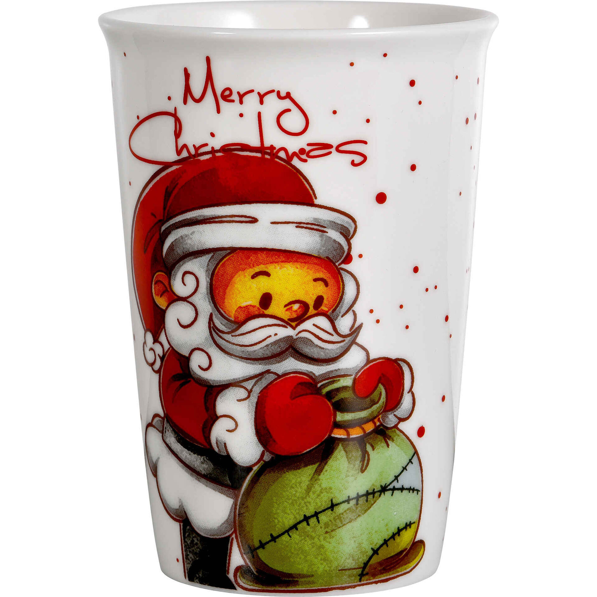 Copo com Tampa Silicone 340ml Pai Natal com Saco