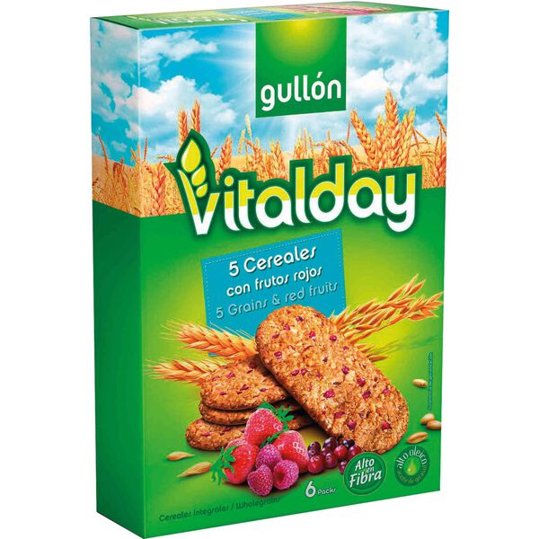 Bolachas Vitalday Cereais com Frutos Vermelhos Gullón