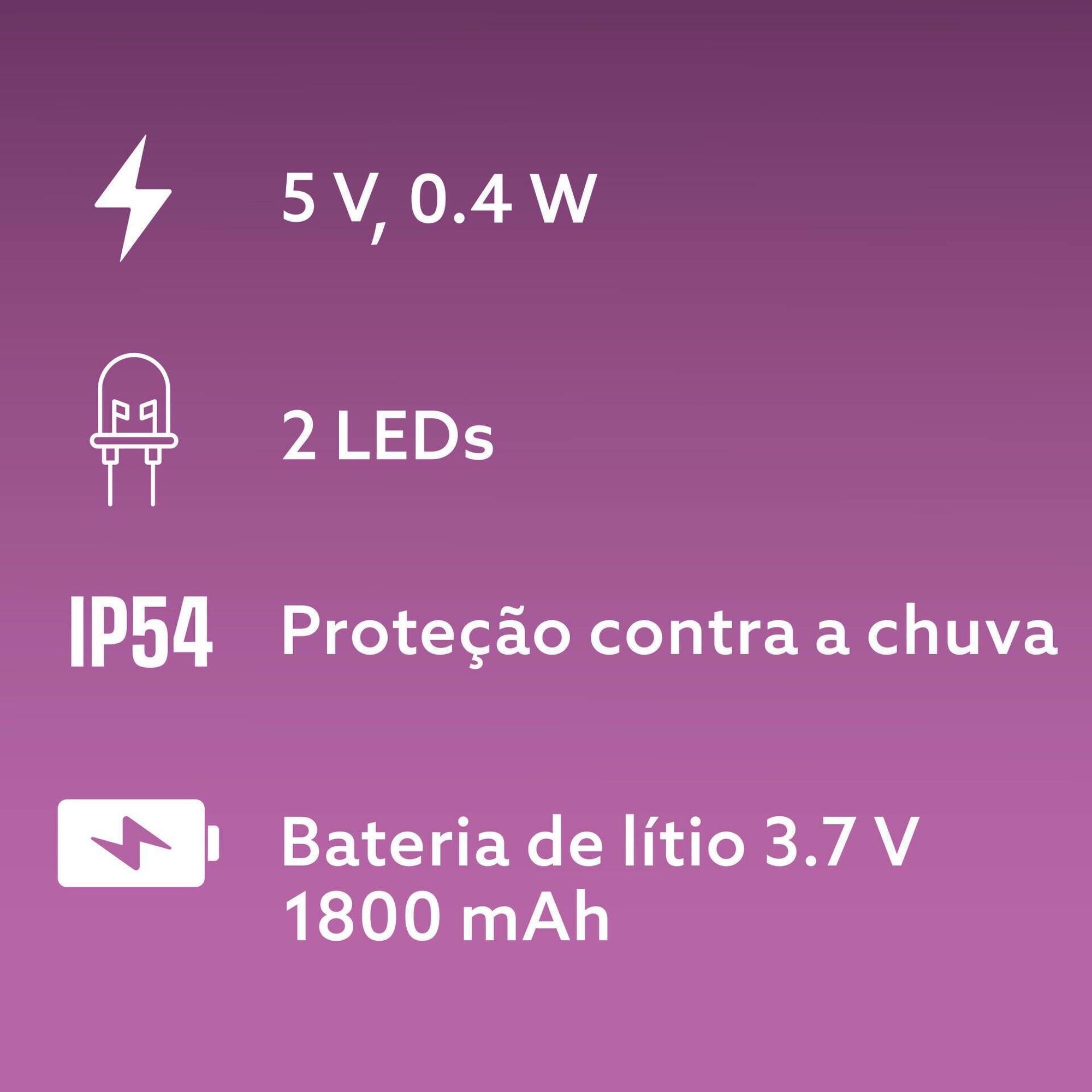 Foco de Parede Solar 2 LEDs Preto Boost