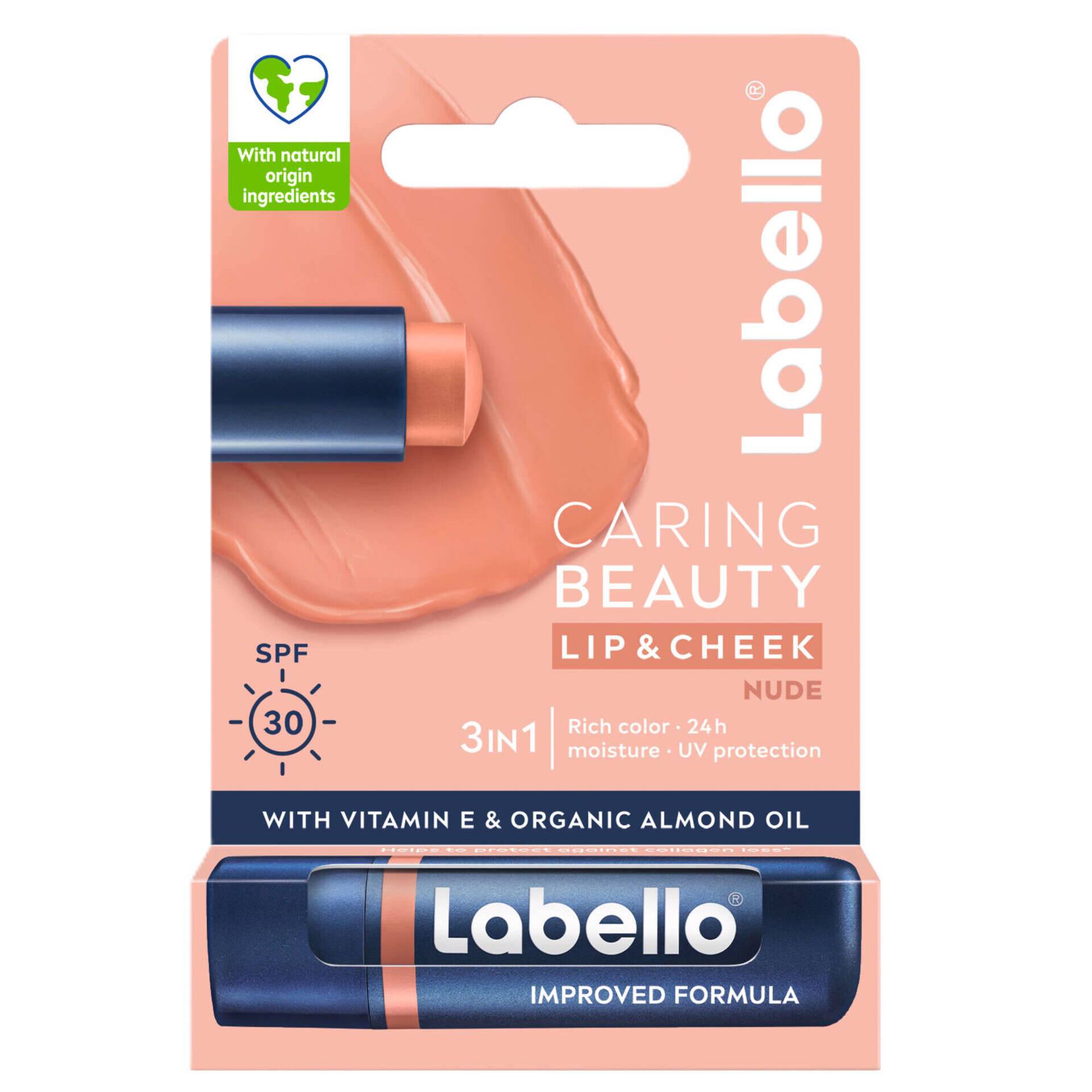 Batom Lip&Cheek Caring Beauty Nude Labello