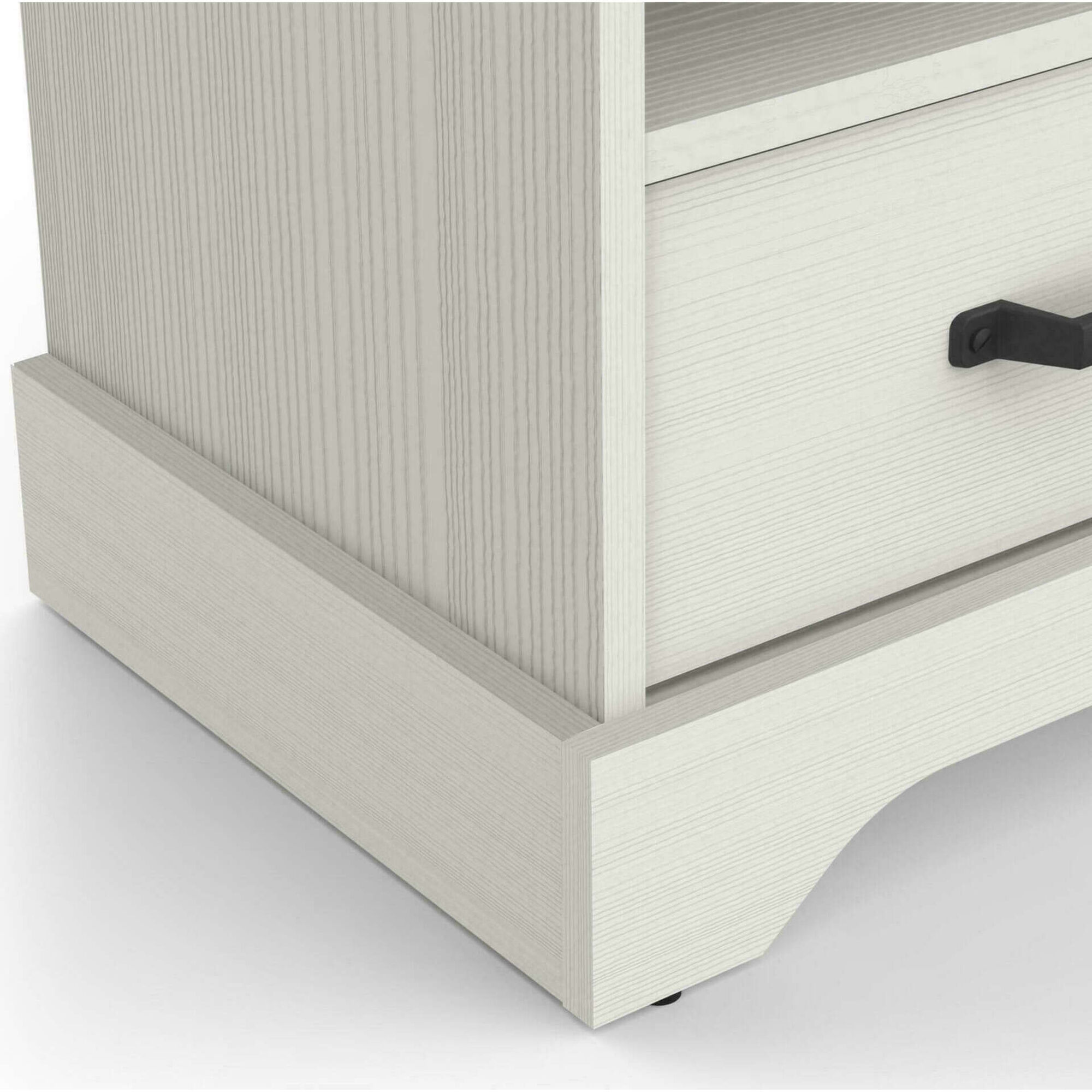 Mesa de Cabeceira 47x35x44cm Branca e Carvalho Cottage