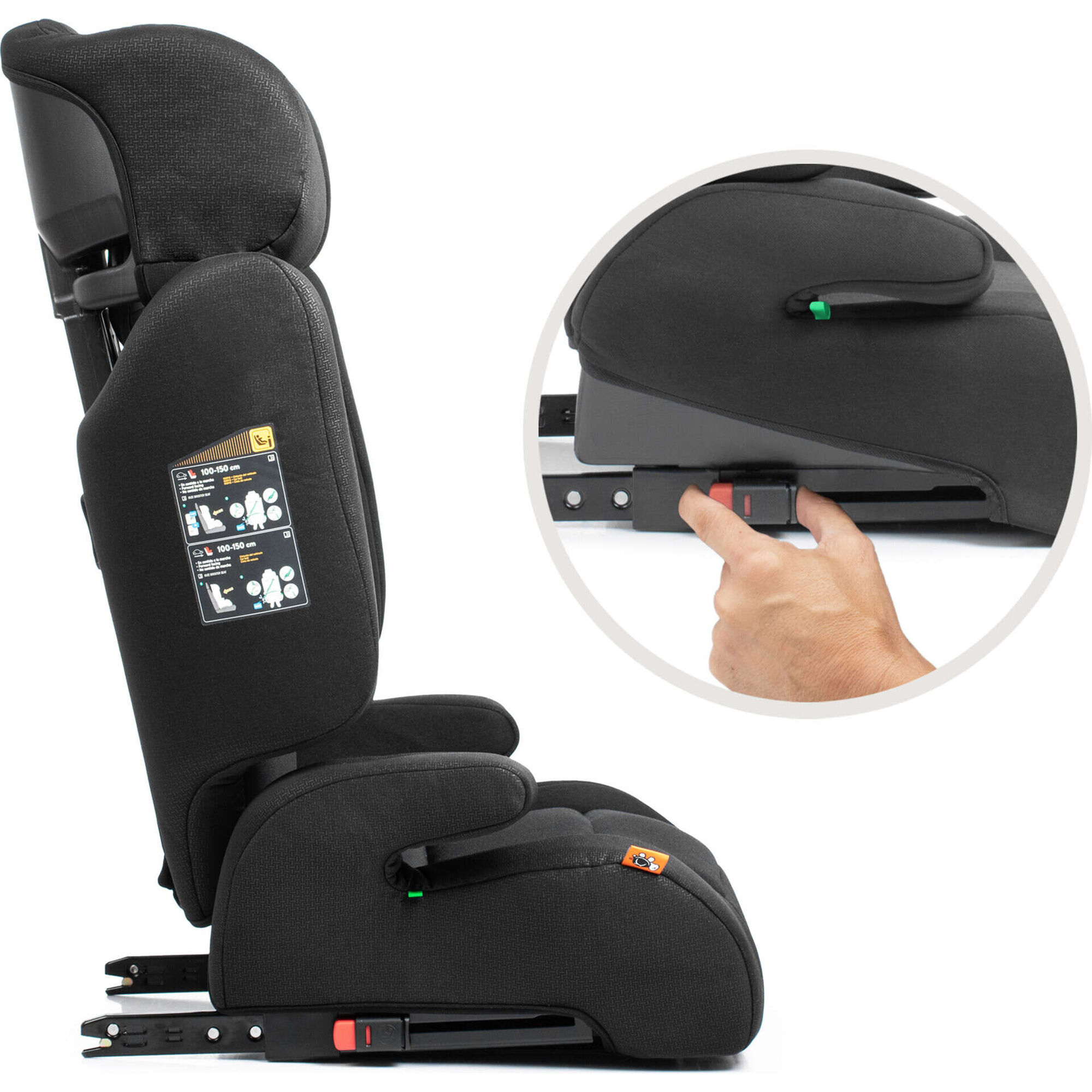 Cadeira Auto I-Size 100-150cm Isofix Jef Fix Preto Babyauto