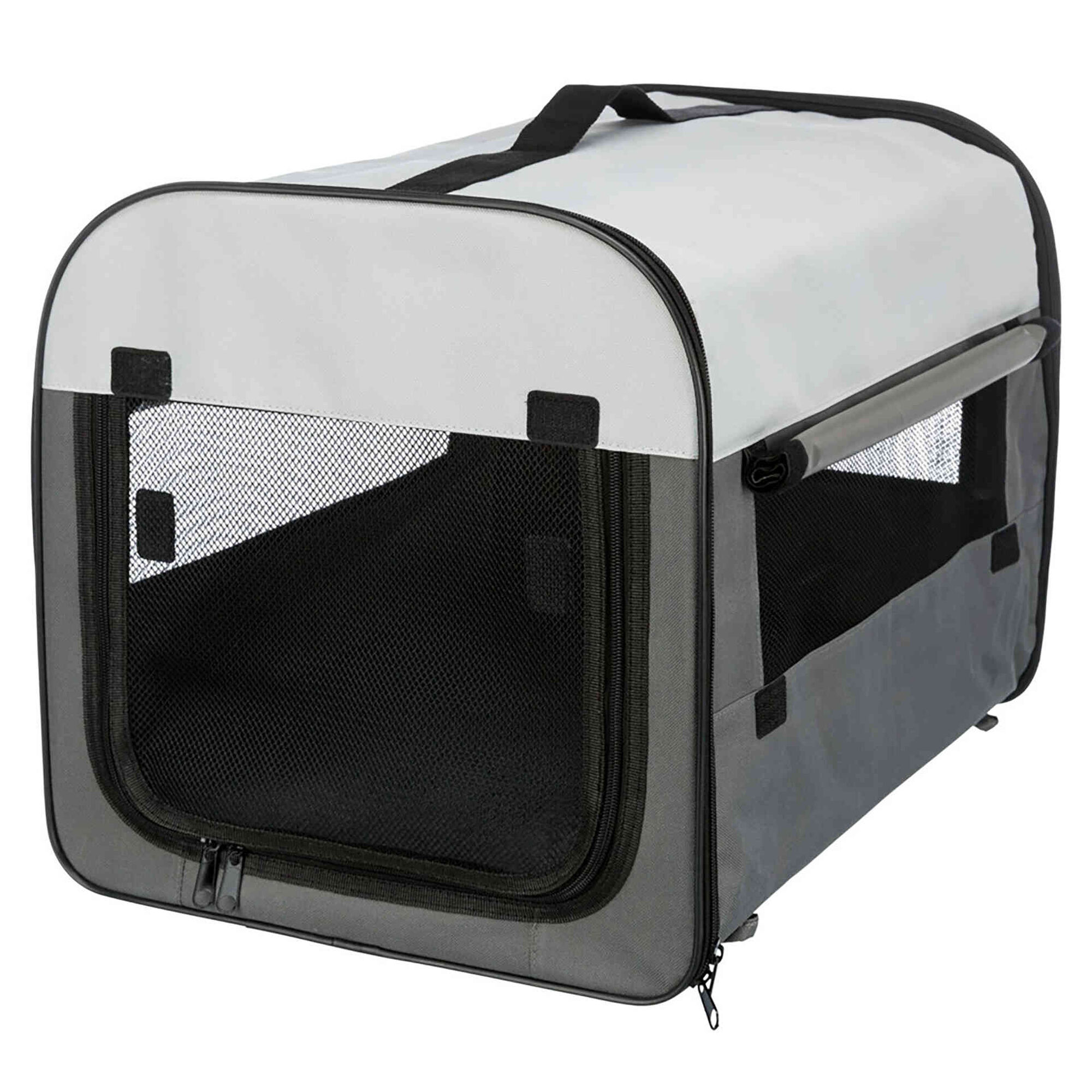 Transportadora para Cão Tecido Azul Nylon Tcamp 40x40x55 cm