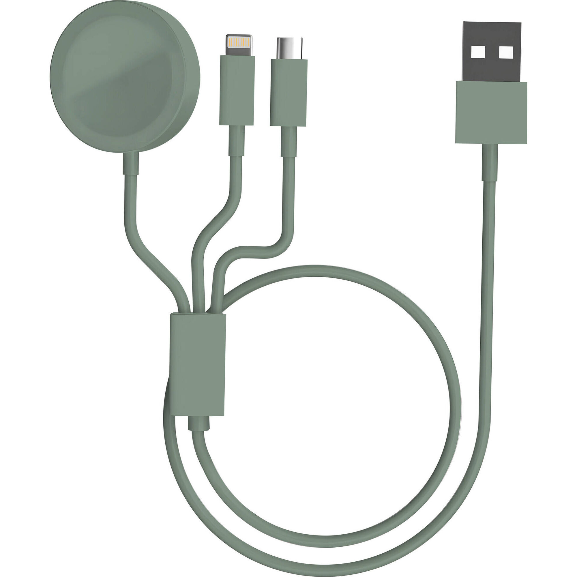 Cabo de Carregamento 3 em 1 Fusion Verde Bazar&atilde;o