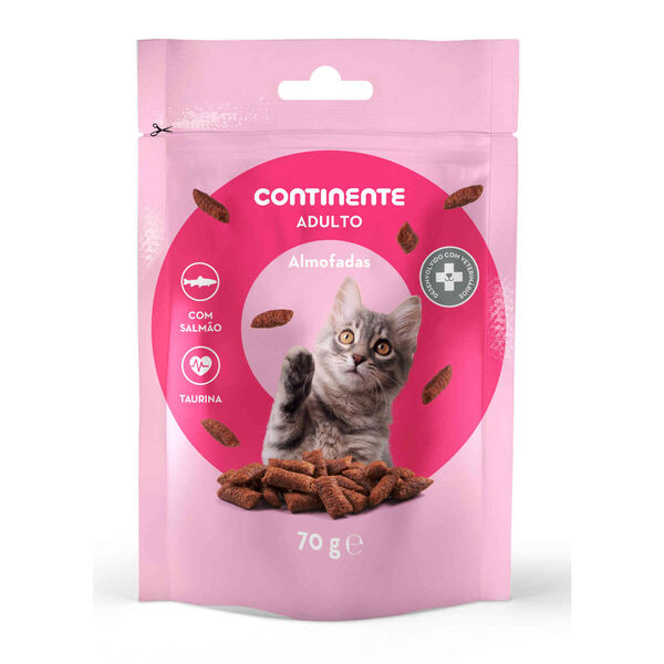 Snack para Gato Almofadas Salmão Continente